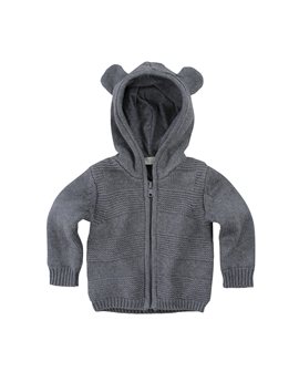Stella McCartney Kids, Baby Grey Hooded Jacket with Mouse Ears