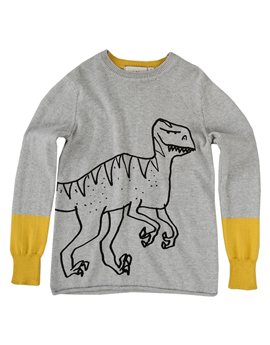 Boys Dinosaur Cotton and Cashmere Knit Sweater