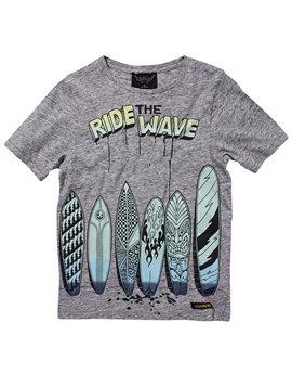 Boys Heather Grey Surf Board T-Shirt