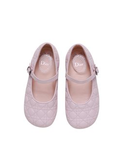 Girls Powder Pink Leather Mary Jane Shoes