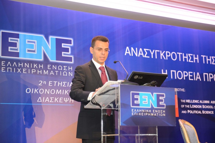 Ο Πρόεδρος της Ελληνικής Ένωσης Επιχειρηματιών, Δρ. Βασίλης Αποστολόπουλος, ανοίγει τις εργασίες της 2ης Οικονομικής Διάσκεψης της Ένωσης 