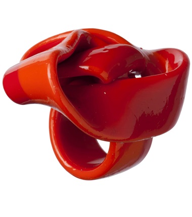 Δαχτυλίδι από μαλακή ρητίνη, Gaetano Pesce,  Ring ribbon orange