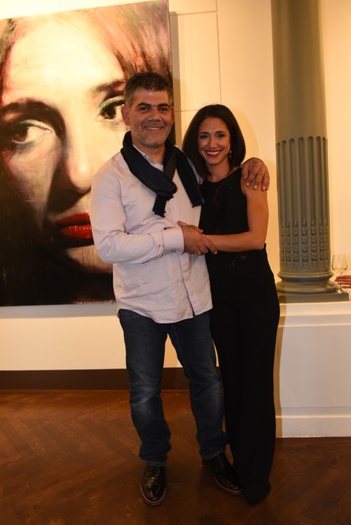Ο ζωγράφος Σάββας Γεωργιάδης με την σύζυγό του Ελευθερία. 