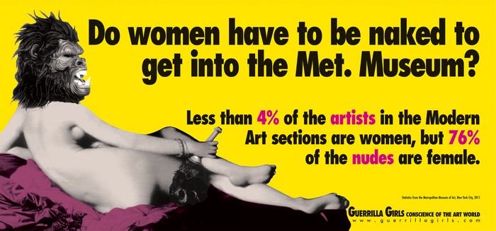 Guerrilla Girls, Do women have to be naked to get into the Met. Museum, 30,5x66cm, 2012, signed poster